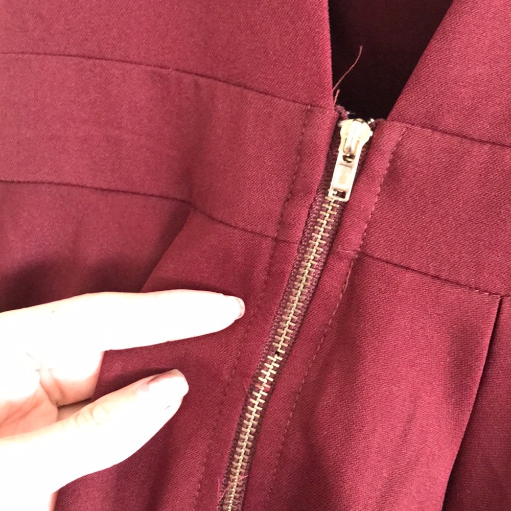 Burgundy Open back skater dress - Picture 4 of 5